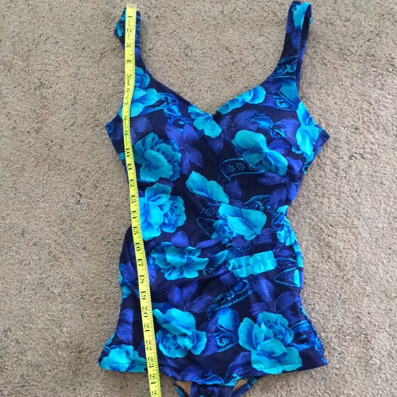 Vintage LE COVE One Piece Blue Swimsuit Size 10 - Picture 6 of 11